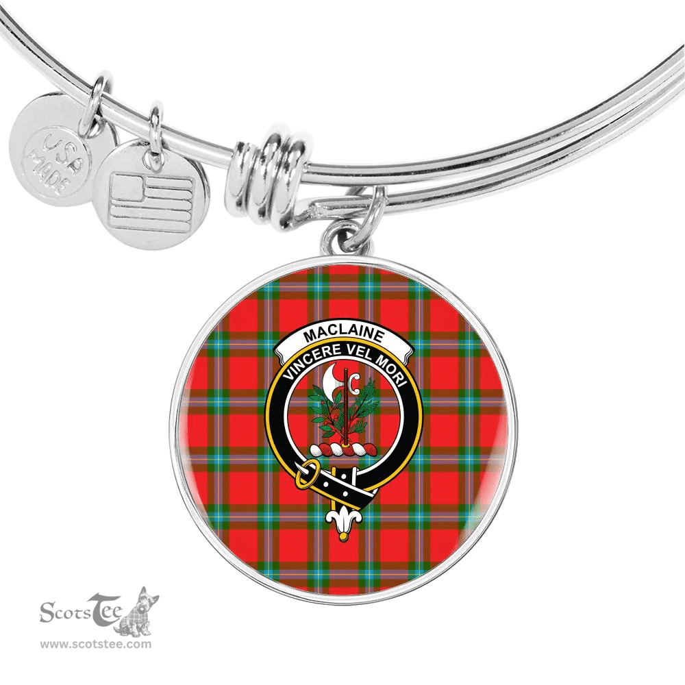 Scottish MacLaine of Loch Buie Clan Tartan Bangle - Crest Circle Bangle Scottish Plaid Tartan Plaid
