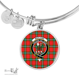 Scottish MacLaine of Loch Buie Clan Tartan Bangle - Crest Circle Bangle Scottish Plaid Tartan Plaid