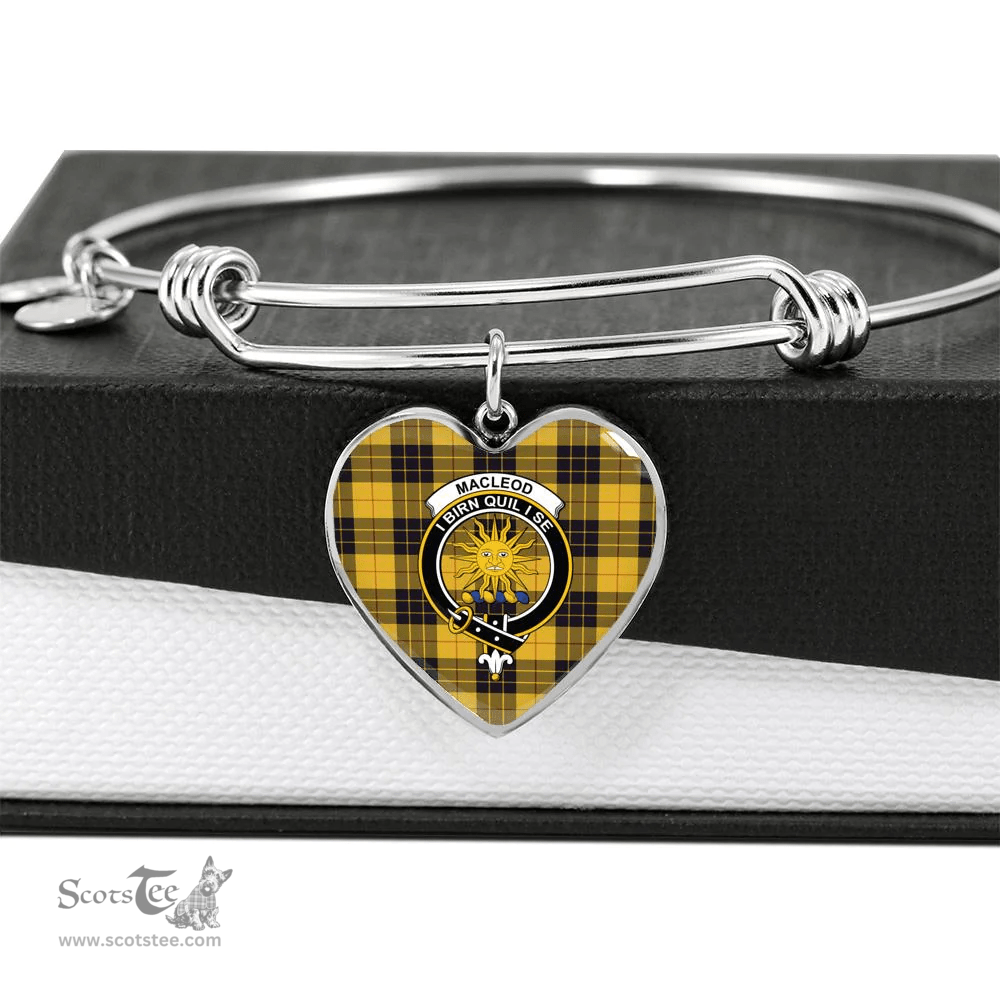 Scottish MacLeod of Lewis Ancient Clan Tartan Bangle - Crest Heart Bangle Scottish Plaid Tartan Plaid
