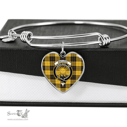 Scottish MacLeod of Lewis Ancient Clan Tartan Bangle - Crest Heart Bangle Scottish Plaid Tartan Plaid