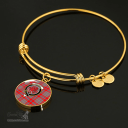 Scottish Moubray Clan Tartan Bangle - Crest Circle Bangle Scottish Plaid Tartan Plaid