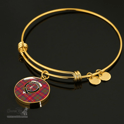 Scottish Shaw of Tordarroch Clan Tartan Bangle - Crest Circle Bangle Scottish Plaid Tartan Plaid