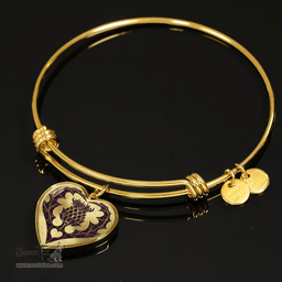 Scottish MacDonnell of Glengarry Modern Clan Tartan Bangle - Thistle Heart Shape Scottish Plaid Tartan Plaid