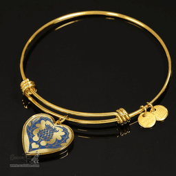 Scottish MacLaine of Loch Buie Hunting Ancient Clan Tartan Bangle - Thistle Heart Shape Scottish Plaid Tartan Plaid