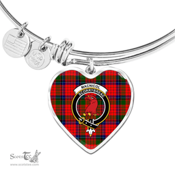 Scottish MacNicol (of Scorrybreac) Clan Tartan Bangle - Crest Heart Bangle Scottish Plaid Tartan Plaid