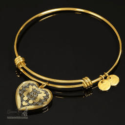 Scottish MacLeod of Harris Weathered Clan Tartan Bangle - Thistle Heart Shape Scottish Plaid Tartan Plaid