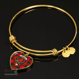 Scottish MacNicol (of Scorrybreac) Clan Tartan Bangle - Crest Heart Bangle Scottish Plaid Tartan Plaid