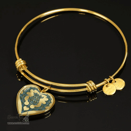 Scottish Ogilvie Hunting Ancient Clan Tartan Bangle - Thistle Heart Shape Scottish Plaid Tartan Plaid