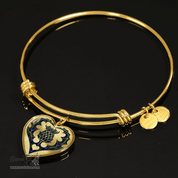 Scottish MacLeod of Harris Modern Clan Tartan Bangle - Thistle Heart Shape Scottish Plaid Tartan Plaid