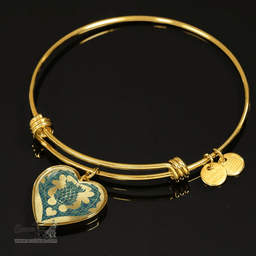 Scottish MacNeill of Colonsay Ancient Clan Tartan Bangle - Thistle Heart Shape Scottish Plaid Tartan Plaid