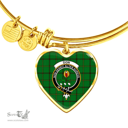 Scottish Don (Tribe-of-Mar) Clan Tartan Bangle - Crest Heart Bangle Scottish Plaid Tartan Plaid
