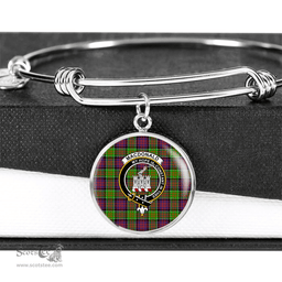 Scottish MacDonald of Clan Ranald Clan Tartan Bangle - Crest Circle Bangle Scottish Plaid Tartan Plaid