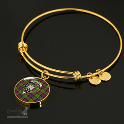 Scottish MacDonald of Clan Ranald Clan Tartan Bangle - Crest Circle Bangle Scottish Plaid Tartan Plaid
