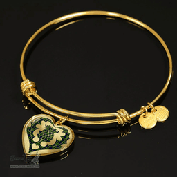 Scottish Campbell of Breadalbane Modern Clan Tartan Bangle - Thistle Heart Shape Scottish Plaid Tartan Plaid