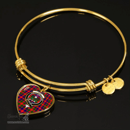 Scottish Gow of Skeoch Clan Tartan Bangle - Crest Heart Bangle Scottish Plaid Tartan Plaid