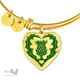 Scottish Don (Tribe-of-Mar) Clan Tartan Bangle - Thistle Heart Shape Scottish Plaid Tartan Plaid