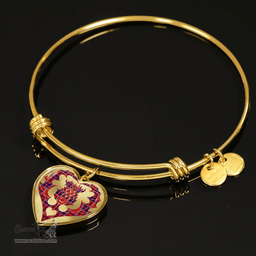 Scottish Cameron of Lochiel Modern Clan Tartan Bangle - Thistle Heart Shape Scottish Plaid Tartan Plaid