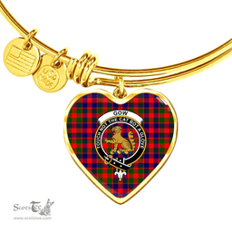 Scottish Gow of McGouan Clan Tartan Bangle - Crest Heart Bangle Scottish Plaid Tartan Plaid