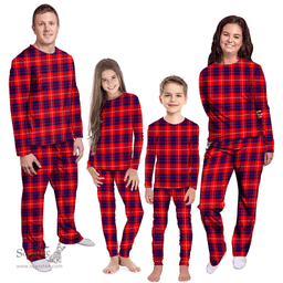 Scottish Hamilton Modern Clan Tartan Pyjama Family Set - Classic Scottish Plaid Tartan Plaid