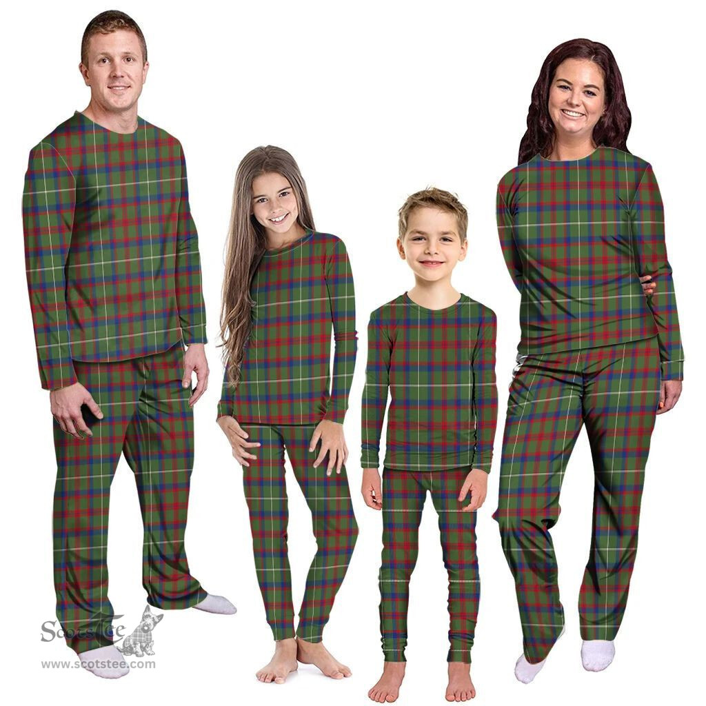 Scottish Shaw Green Modern Clan Tartan Pyjama Family Set - Classic Scottish Plaid Tartan Plaid