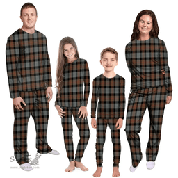 Scottish Gunn Weathered Clan Tartan Pyjama Family Set - Classic Scottish Plaid Tartan Plaid