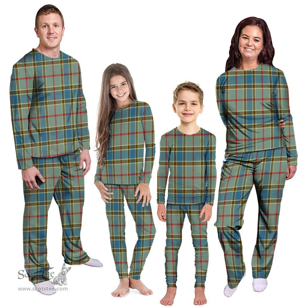 Scottish Balfour Blue Clan Tartan Pyjama Family Set - Classic Scottish Plaid Tartan Plaid