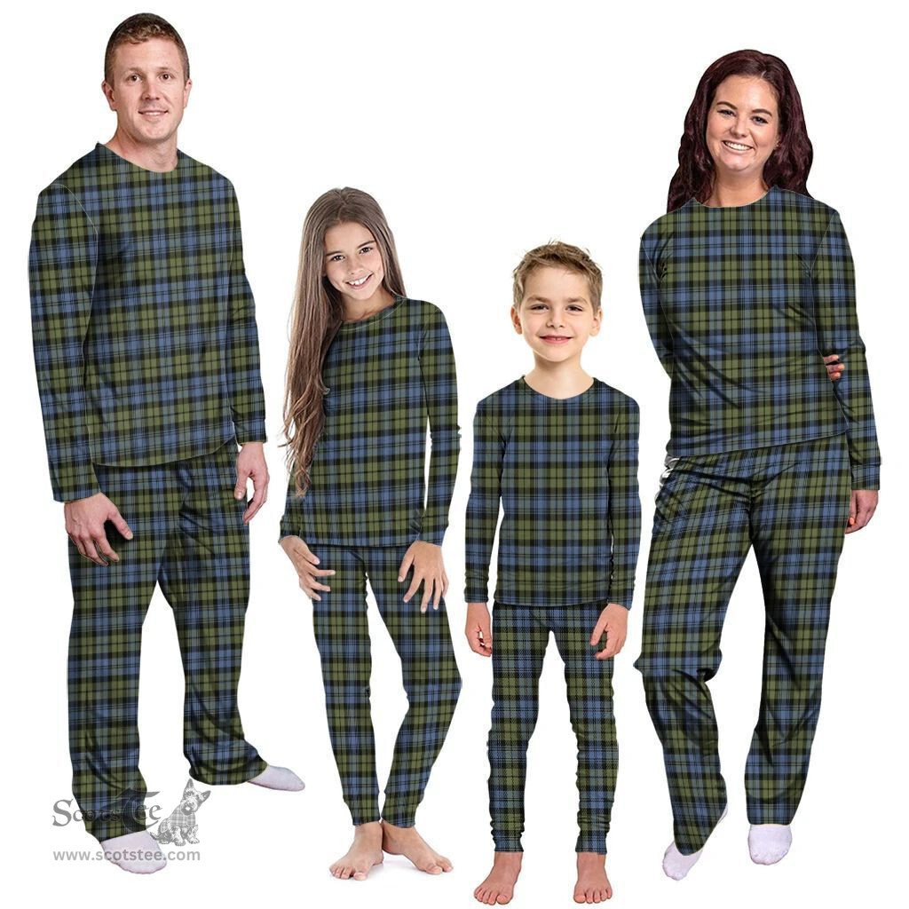 Scottish Campbell Faded Clan Tartan Pyjama Family Set - Classic Scottish Plaid Tartan Plaid