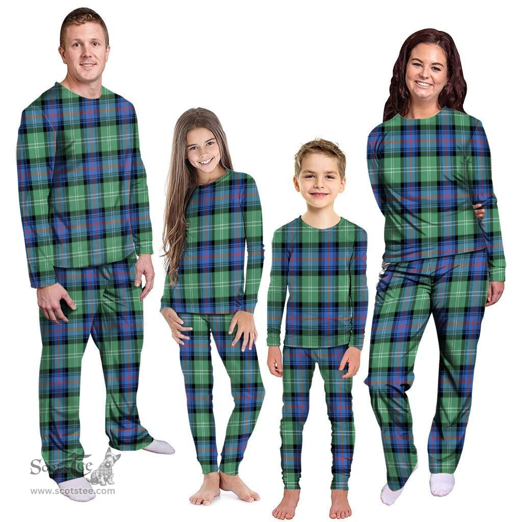 Scottish Sutherland Old Ancient Clan Tartan Pyjama Family Set - Classic Scottish Plaid Tartan Plaid