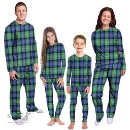 Scottish Sutherland Old Ancient Clan Tartan Pyjama Family Set - Classic Scottish Plaid Tartan Plaid