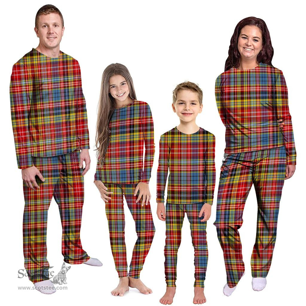 Scottish Ogilvie of Airlie Ancient Clan Tartan Pyjama Family Set - Classic Scottish Plaid Tartan Plaid