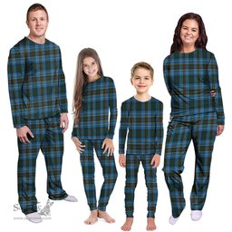 Scottish Cockburn Modern Clan Tartan Pyjama Family Set - Classic Scottish Plaid Tartan Plaid