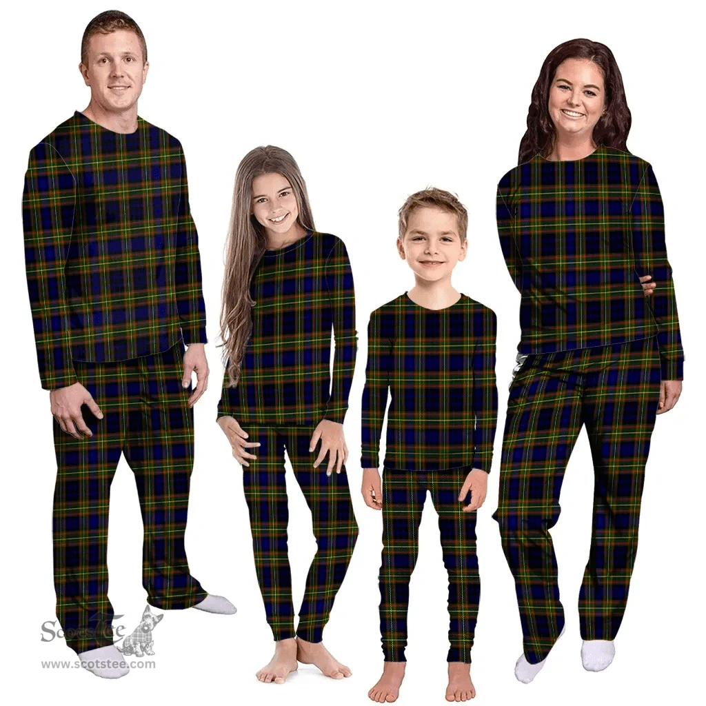 Scottish Clelland Modern Clan Tartan Pyjama Family Set - Classic Scottish Plaid Tartan Plaid