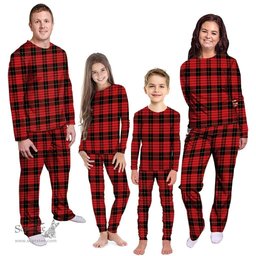 Scottish MacQueen Modern Clan Tartan Pyjama Family Set - Classic Scottish Plaid Tartan Plaid