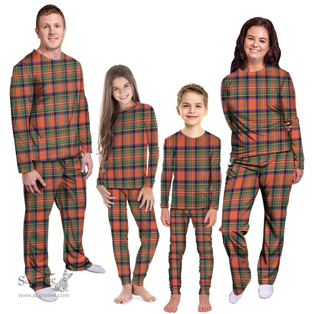 Scottish Stewart Royal Ancient Clan Tartan Pyjama Family Set - Classic Scottish Plaid Tartan Plaid