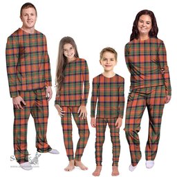 Scottish Stewart Royal Ancient Clan Tartan Pyjama Family Set - Classic Scottish Plaid Tartan Plaid