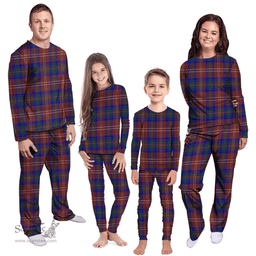 Scottish Chisholm Hunting Modern Clan Tartan Pyjama Family Set - Classic Scottish Plaid Tartan Plaid