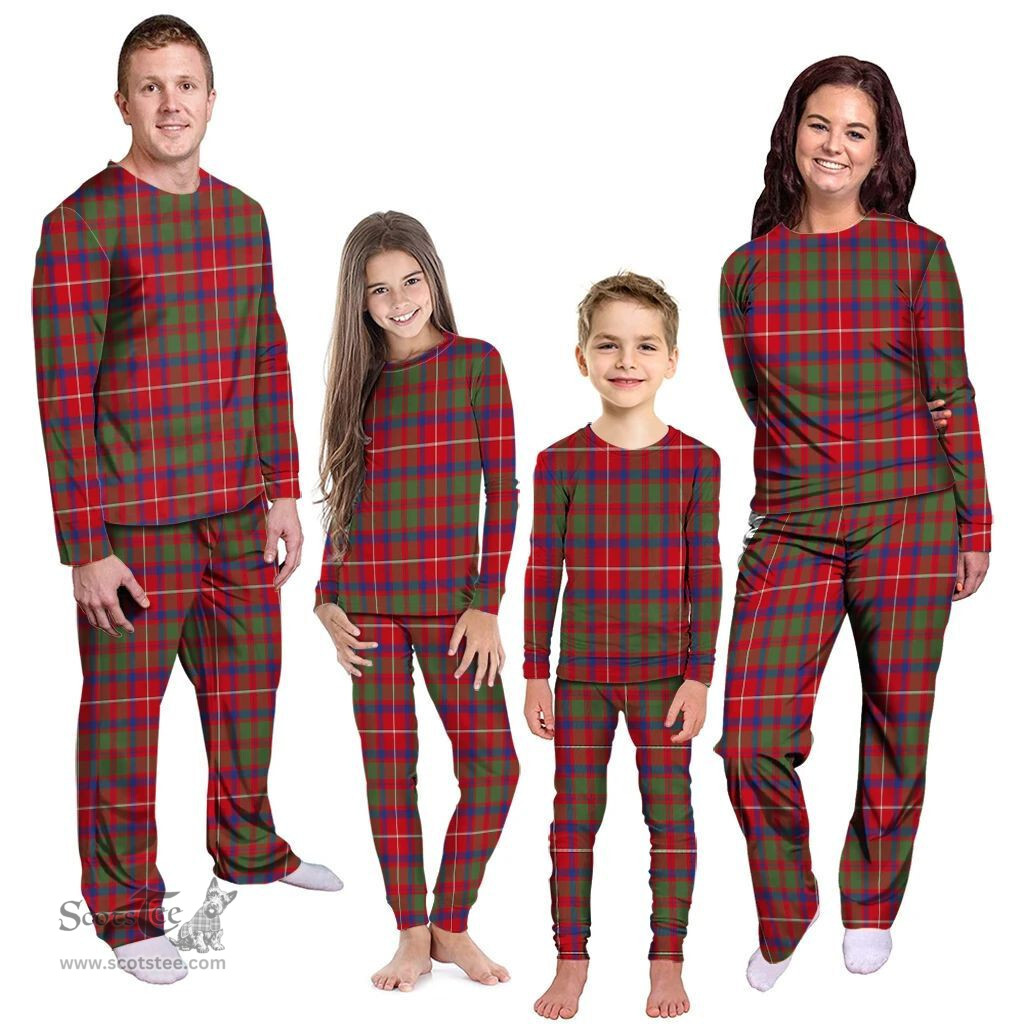 Scottish Shaw Red Modern Clan Tartan Pyjama Family Set - Classic Scottish Plaid Tartan Plaid
