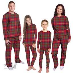 Scottish Shaw Red Modern Clan Tartan Pyjama Family Set - Classic Scottish Plaid Tartan Plaid