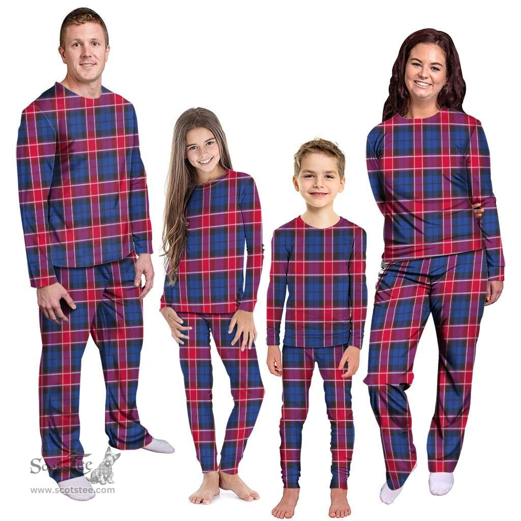 Scottish Graham of Menteith Red Clan Tartan Pyjama Family Set - Classic Scottish Plaid Tartan Plaid