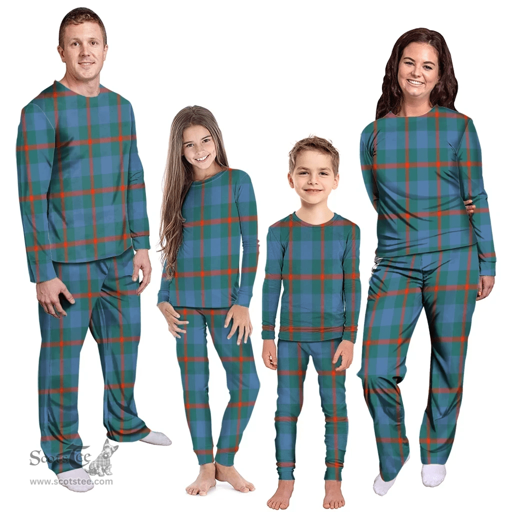 Scottish Agnew Ancient Clan Tartan Pyjama Family Set - Classic Scottish Plaid Tartan Plaid