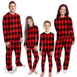 Scottish Cunningham Modern Clan Tartan Pyjama Family Set - Classic Scottish Plaid Tartan Plaid