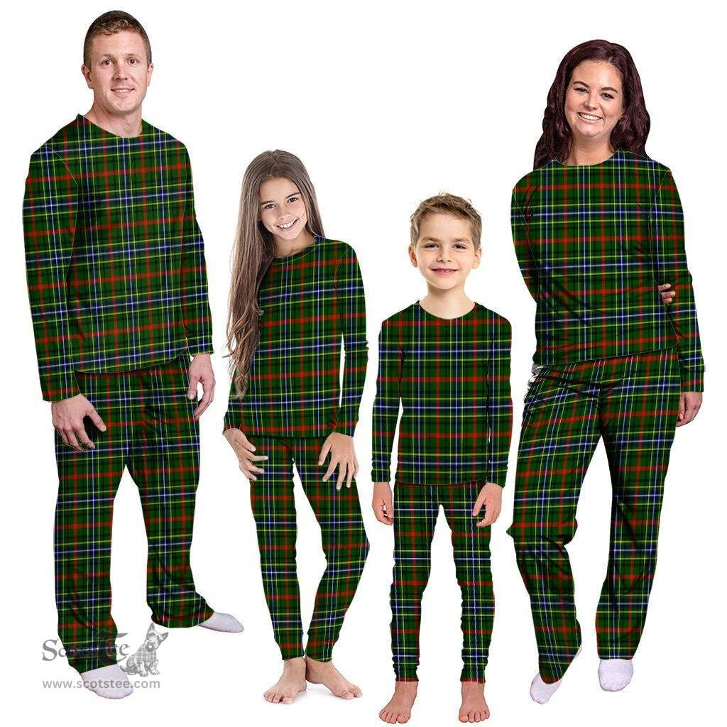 Scottish Bisset Clan Tartan Pyjama Family Set - Classic Scottish Plaid Tartan Plaid