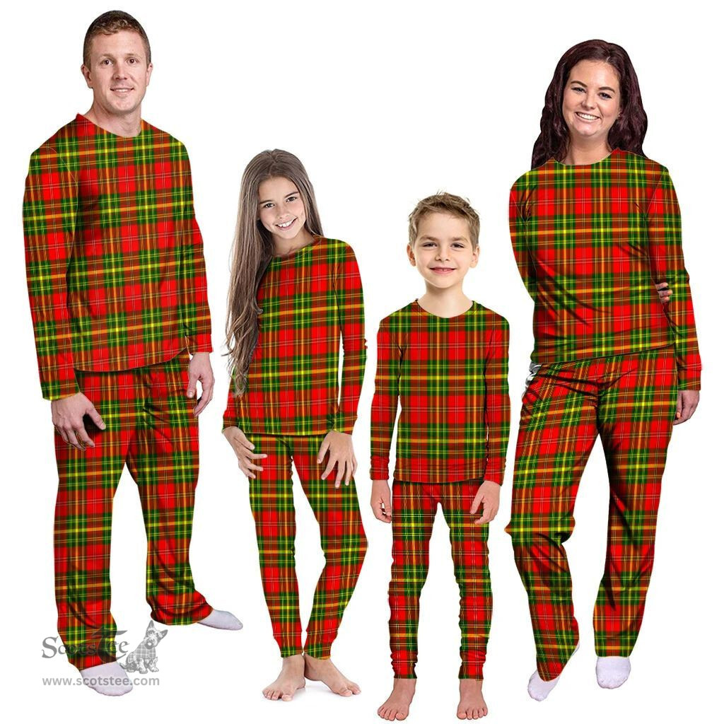 Scottish Leask Clan Tartan Pyjama Family Set - Classic Scottish Plaid Tartan Plaid