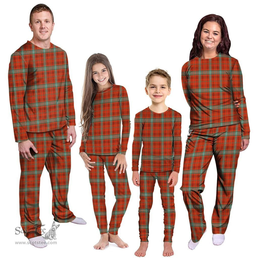 Scottish Morrison Red Ancient Clan Tartan Pyjama Family Set - Classic Scottish Plaid Tartan Plaid