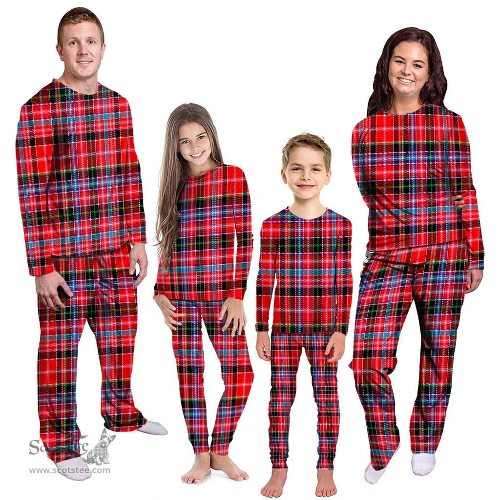 Scottish Straiton Clan Tartan Pyjama Family Set - Classic Scottish Plaid Tartan Plaid