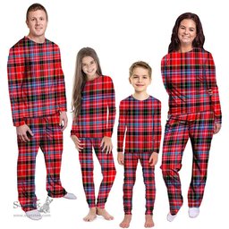 Scottish Straiton Clan Tartan Pyjama Family Set - Classic Scottish Plaid Tartan Plaid