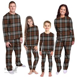 Scottish MacRae Hunting Weathered Clan Tartan Pyjama Family Set - Classic Scottish Plaid Tartan Plaid