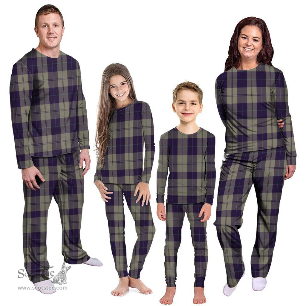 Scottish Cunningham Dress Blue Dancers Clan Tartan Pyjama Family Set - Classic Scottish Plaid Tartan Plaid