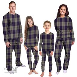 Scottish Cunningham Dress Blue Dancers Clan Tartan Pyjama Family Set - Classic Scottish Plaid Tartan Plaid