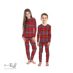 Scottish MacFarlane Modern Clan Tartan Pyjama Family Set - Classic Scottish Plaid Tartan Plaid